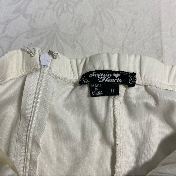 Lace Embroidered Mini Dress Vintage Style Strapless Ruched Top Fitted Flare J 11 - Picture 11 of 14